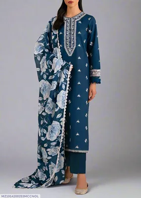 MIX TRENDING DESIGNS 3 Pcs Unstitched Embroidered Suit