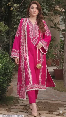 MIX TRENDING DESIGNS 3 Pcs Unstitched Embroidered Suit thumbnail 1