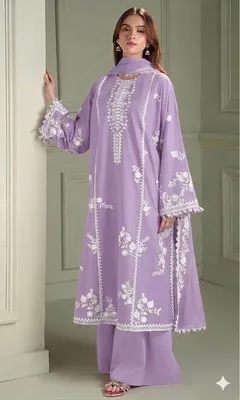 MIX TRENDING DESIGNS 3 Pcs Unstitched Embroidered Suit thumbnail 2