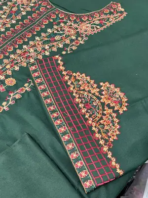 HUSSAIN REHAR 3 Pcs Unstitched Embroidered Suit thumbnail 6