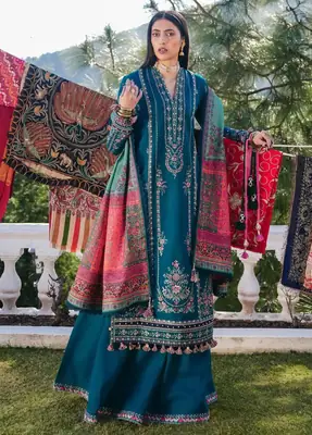HUSSAIN REHAR NEW ARTICLE 3 PcS Unstitched Embroidered Suit
