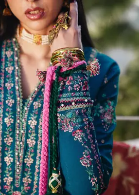 HUSSAIN REHAR NEW ARTICLE 3 PcS Unstitched Embroidered Suit thumbnail 2