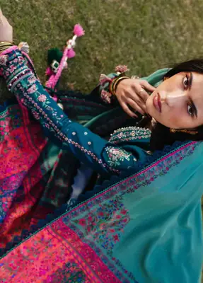 HUSSAIN REHAR NEW ARTICLE 3 PcS Unstitched Embroidered Suit thumbnail 3