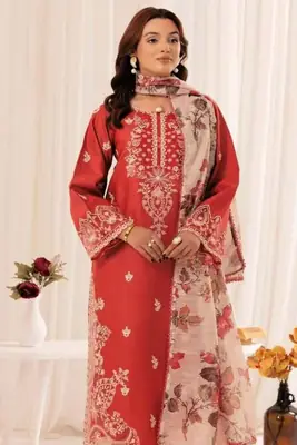 HIT ARTICLES MIX BRAND 3 Pcs Unstitched Embroidered Suit
