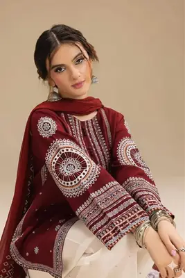 HIT ARTICLES MIX BRAND 3 Pcs Unstitched Embroidered Suit