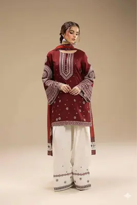 HIT ARTICLES MIX BRAND 3 Pcs Unstitched Embroidered Suit thumbnail 2