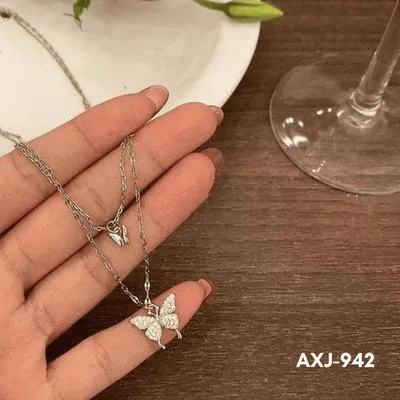 Silver Butterfly Necklace for Women thumbnail 3