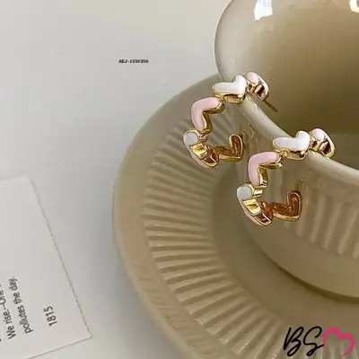 Love Heart Design Multicolored Hoops