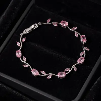 Silver Base Korean Treding Tulip Braclet  thumbnail 4