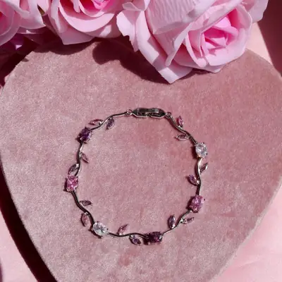Silver Base Korean Treding Tulip Braclet QWJ-187 thumbnail 4