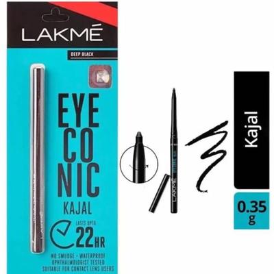 Lakme Eyeconic Kajal Pencil Pack of 2 Black White Waterproof Long Lasting thumbnail 1