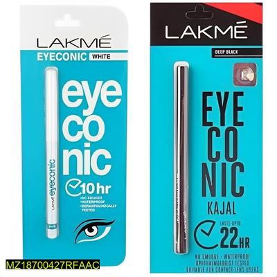 Lakme Eyeconic Kajal Pencil Pack of 2 Black White Waterproof Long Lasting thumbnail 4
