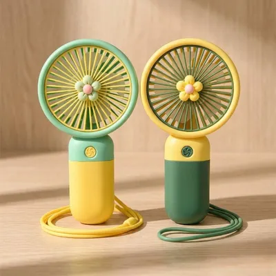 Kamal 3 Speed Rechargeable Hand Fan – Mini Handy Fan For Kids With Stand (Random Color) thumbnail 3
