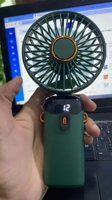 Rechargeable Hand Fan with LED Display | 5 Speed Modes Portable Mini Handy Fan for Kids & School Use thumbnail 6