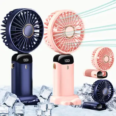 Mini Fan, with LED Display and Rechargeable Battery for Kids