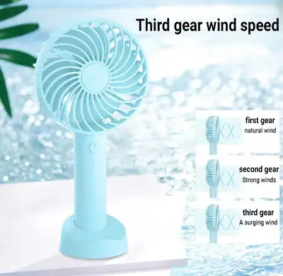 Portable Hand Fan Mini Desktop Cooling Fan Rechargeable Personal Air Fan Random Color thumbnail 3