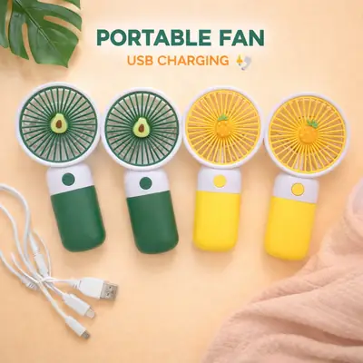 Portable USB Rechargeable Mini Handheld & Desktop Fan – 3 Speed Cooling Fan with Stand - Random Color thumbnail 4