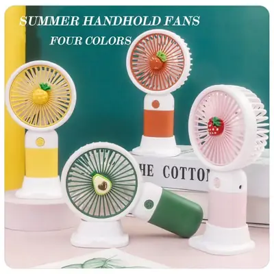 3 Model Mini Handheld USB Rechargeable Fans With Fruit Themed Designs Portable Cooling thumbnail 3