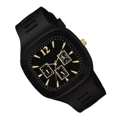 Black Silicone Multi-Dial Watch for Men thumbnail 2