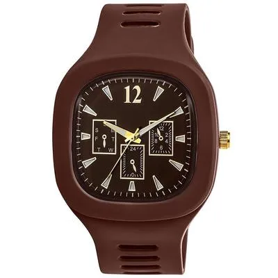 Black Silicone Multi-Dial Watch for Men thumbnail 5