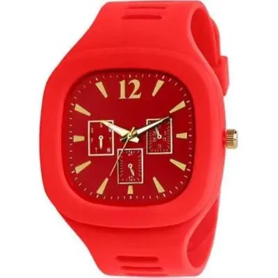 Black Silicone Multi-Dial Watch for Men thumbnail 7
