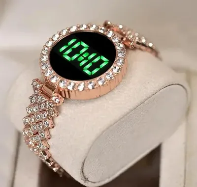 Digital Watch for Girls RoseGold Stainless Steel Strap thumbnail 2