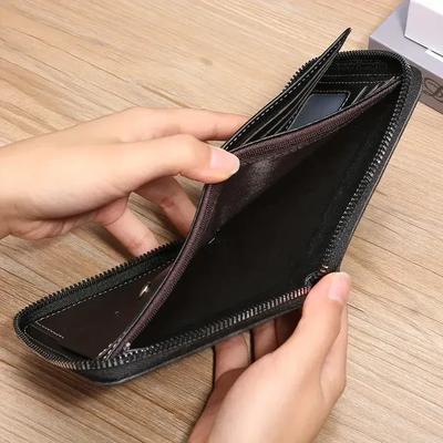 Luxury Leather Wallet Regal 4 Colors Zipper Closure thumbnail 8