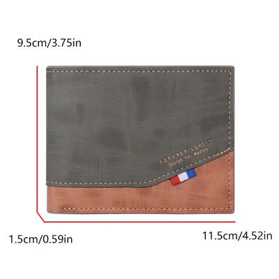 Vincent Men's Leather Wallet Brown Olive Green Zipper Closure thumbnail 2
