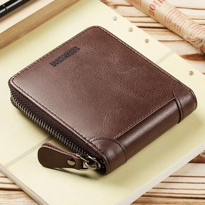 Men's Slim Zipper Leather Wallet Black Brown Laber Lee thumbnail 2