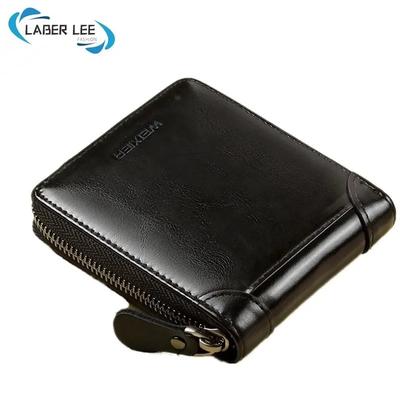 Men's Slim Zipper Leather Wallet Black Brown Laber Lee thumbnail 3