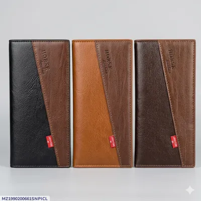 Men's Leather Slim Wallet Black Brown 12 Card Slots