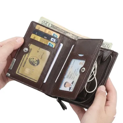 Balebaily Compact Short Wallet – Multi Card Holder with Money Clip & Coin Pocket for Men & Women - Black thumbnail 4