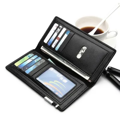 Imported Long Fold Leather Wallet Men's PU Leather Wallet thumbnail 4