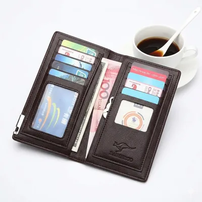 Imported Long Fold Leather Wallet Men's PU Leather Wallet thumbnail 6