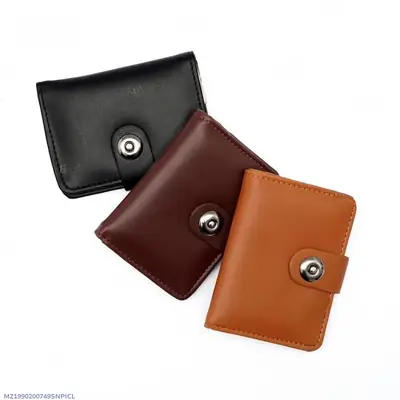 Small Multicolor Button Wallet Men's Leather Wallet