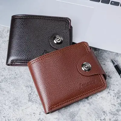 PU Leather Short Wallet for Men