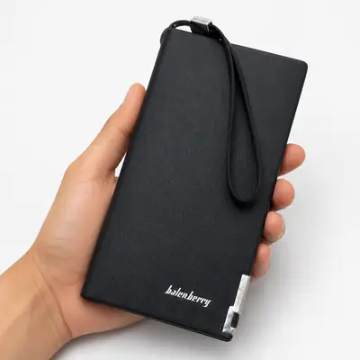 Balenberry Premium Long Wallet – 12 Card Slots, Dual Cash Pockets Black thumbnail 5