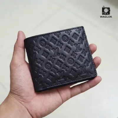 Men's Genuine Leather Bifold Wallet with Gift Box Black thumbnail 2
