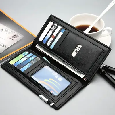 Premium Slim & Lightweight Long Wallet for Men | Stylish PU Leather Wallet with Multiple Card Slots | Durable Business Wallet for Men | Kangaroo Wallet thumbnail 4