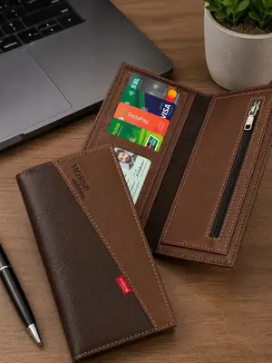 Premium Long Wallet - Leather Wallet - PU Leather - Wallet for Men