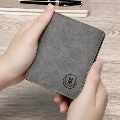 Trending M-Design RFID Wallet | Compact PU Card Holder with Coin Pocket Black