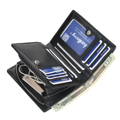 Baellerry Men's Retro Short Wallet – Multi-Card Zipper & Hasp Wallet thumbnail 4