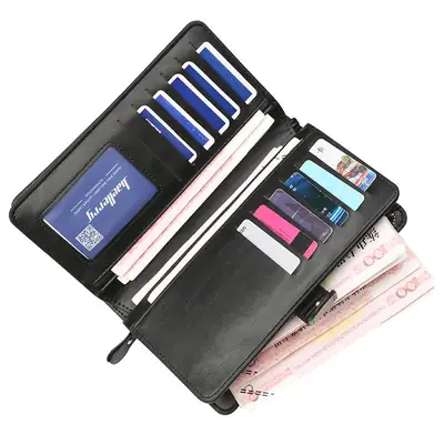 Baellerry Men's Vintage Long Clutch Wallet – Large Capacity Zipper Wallet thumbnail 3