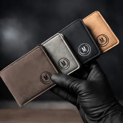 Premium Men's Leather Wallet – M Logo Black Wallet thumbnail 3