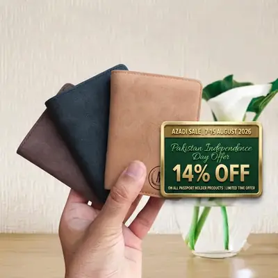 M Men's Premium Leather Wallet – Slim Bifold Card Holder & Cash Wallet | Deal Offer - Black