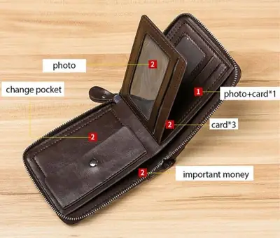 Premium Leather Wallet for Men Light Brown Dark Brown Black thumbnail 3