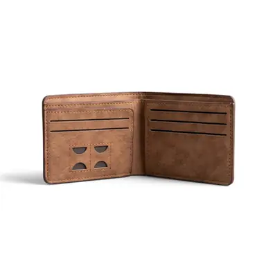 M-Design Soft Leather Bifold Wallet for Men | 6 Card Slots | Dual Cash Compartments | Compact Pocket Wallet - Black thumbnail 3