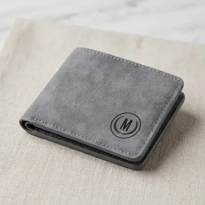 M-Design Soft Leather Bifold Wallet for Men | 6 Card Slots | Dual Cash Compartments | Compact Pocket Wallet - Black thumbnail 9
