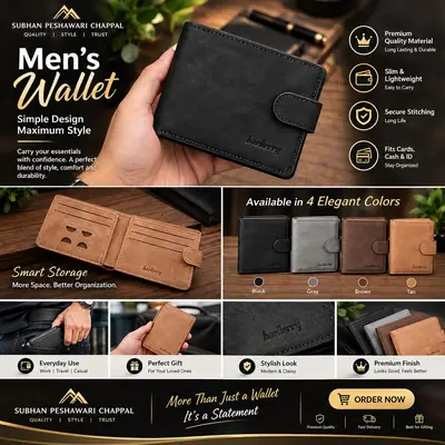 Premium Men’s Bifold Wallet with Snap Closure