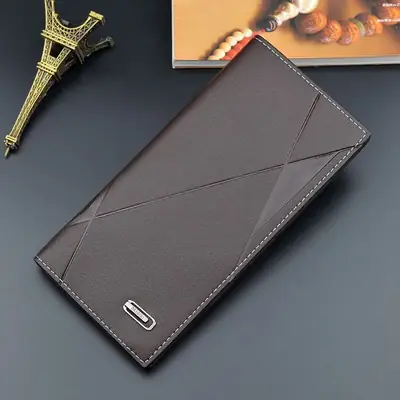 PU Leather Slim Long Bi-fold with Card Holder